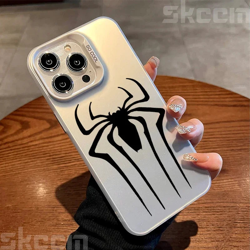 Marvel Logo Phone Case for iPhone 16 Pro Max 14 15 11 12 13 7 8 Plus XR X XS Spiderman Ironman Shockproof IMD Hard Cover