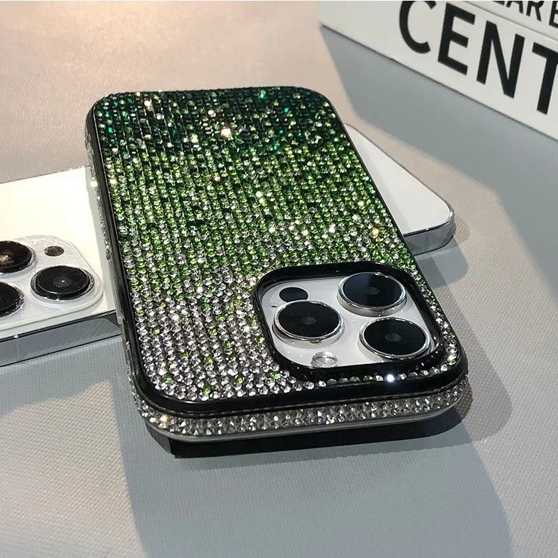 Luxury Case Full Shinny Diamond Bumper Frame Cover for iPhone 11 12 13 14 15 16 Pro/Pro Max X Xs Xr