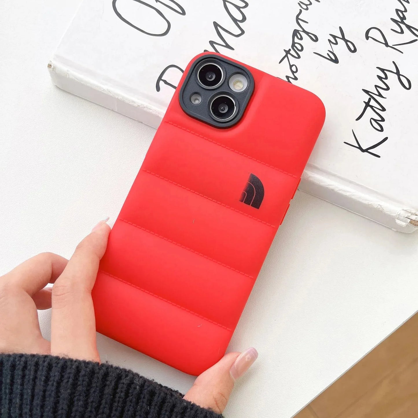 Luxury Candy Color Down Jacket The Puffer Phone Case For iPhone 16 15 14 13 12 11 Pro Mini Xs Max X Xr 8 Puls Soft Leather Cover