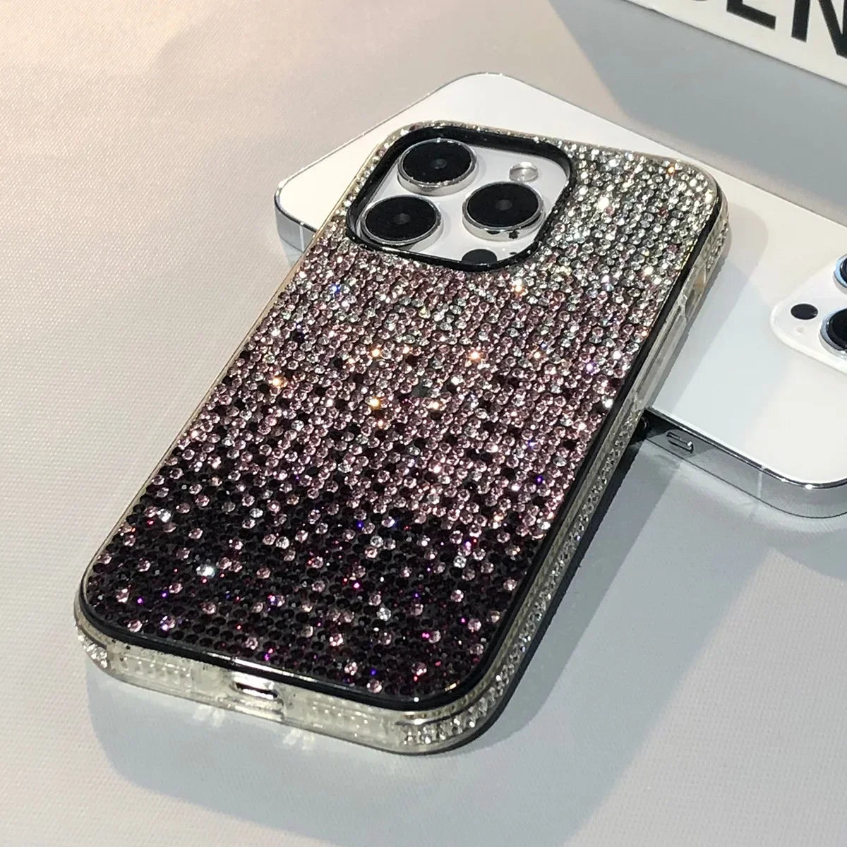 Luxury Case Full Shinny Diamond Bumper Frame Cover for iPhone 11 12 13 14 15 16 Pro/Pro Max X Xs Xr