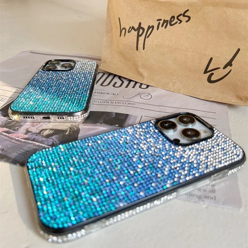 Luxury Case Full Shinny Diamond Bumper Frame Cover for iPhone 11 12 13 14 15 16 Pro/Pro Max X Xs Xr