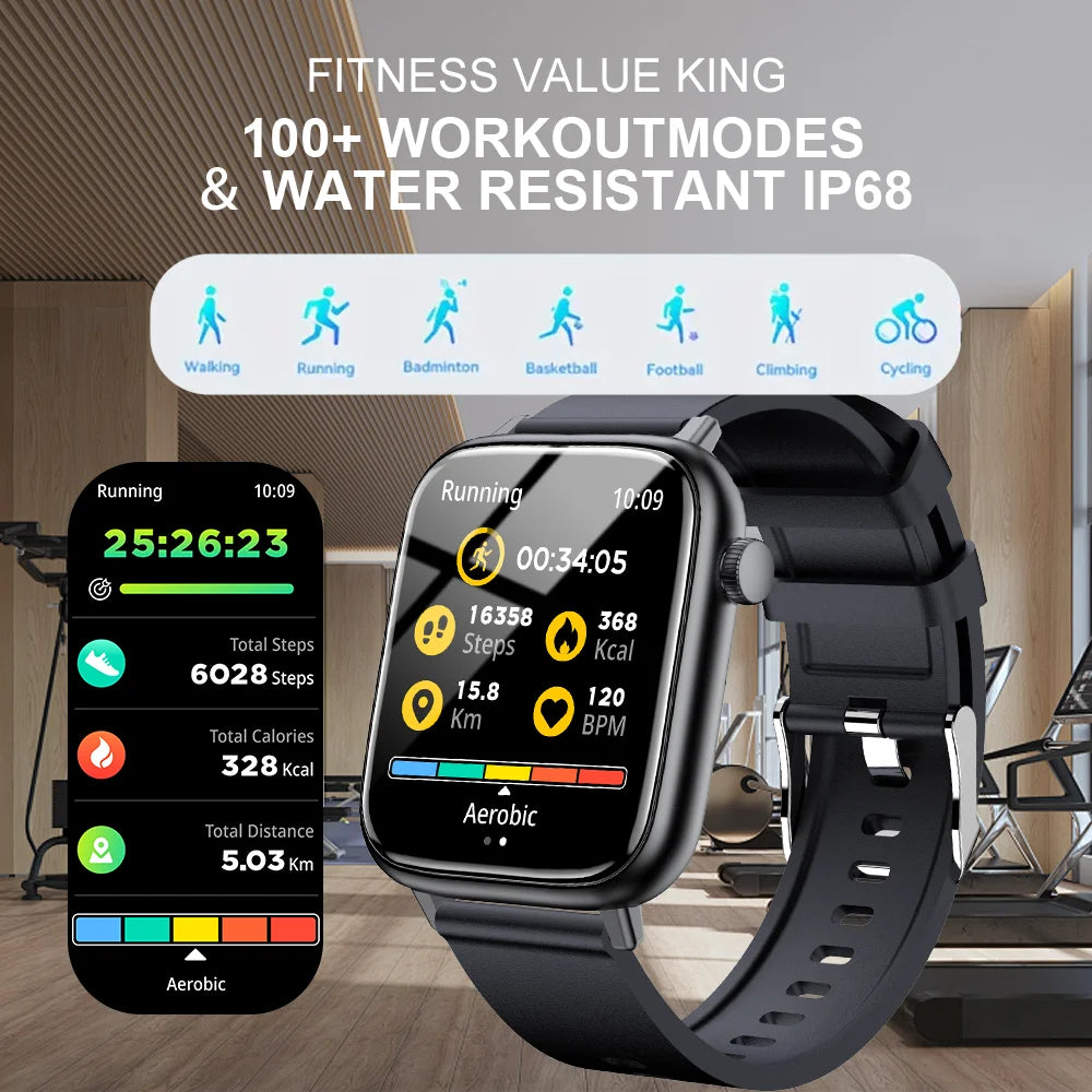 Bluetooth Talk Smart Watch Message Reminder Sleep Monitoring IP68 Waterproof 100+ Sport Mode Smart Watch Android IOS