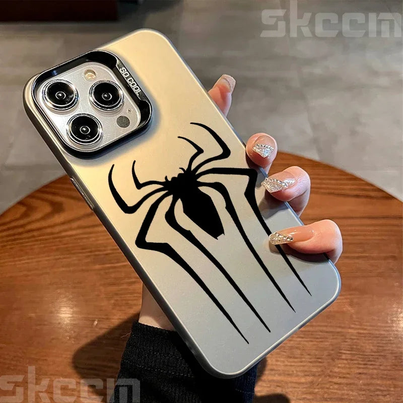 Marvel Logo Phone Case for iPhone 16 Pro Max 14 15 11 12 13 7 8 Plus XR X XS Spiderman Ironman Shockproof IMD Hard Cover