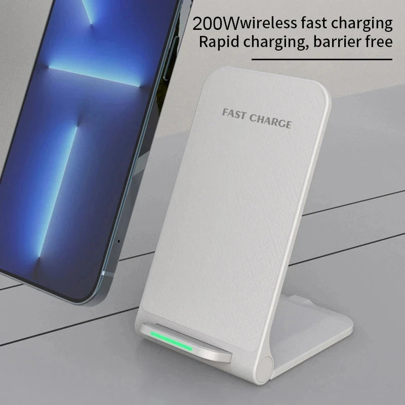 200W Wireless Charger For iPhone 12-13-14-15  Pro/Pro Max Phone Stand Fast Charging Charger for Samsung Note 20/10 S21 Ultra Foldable